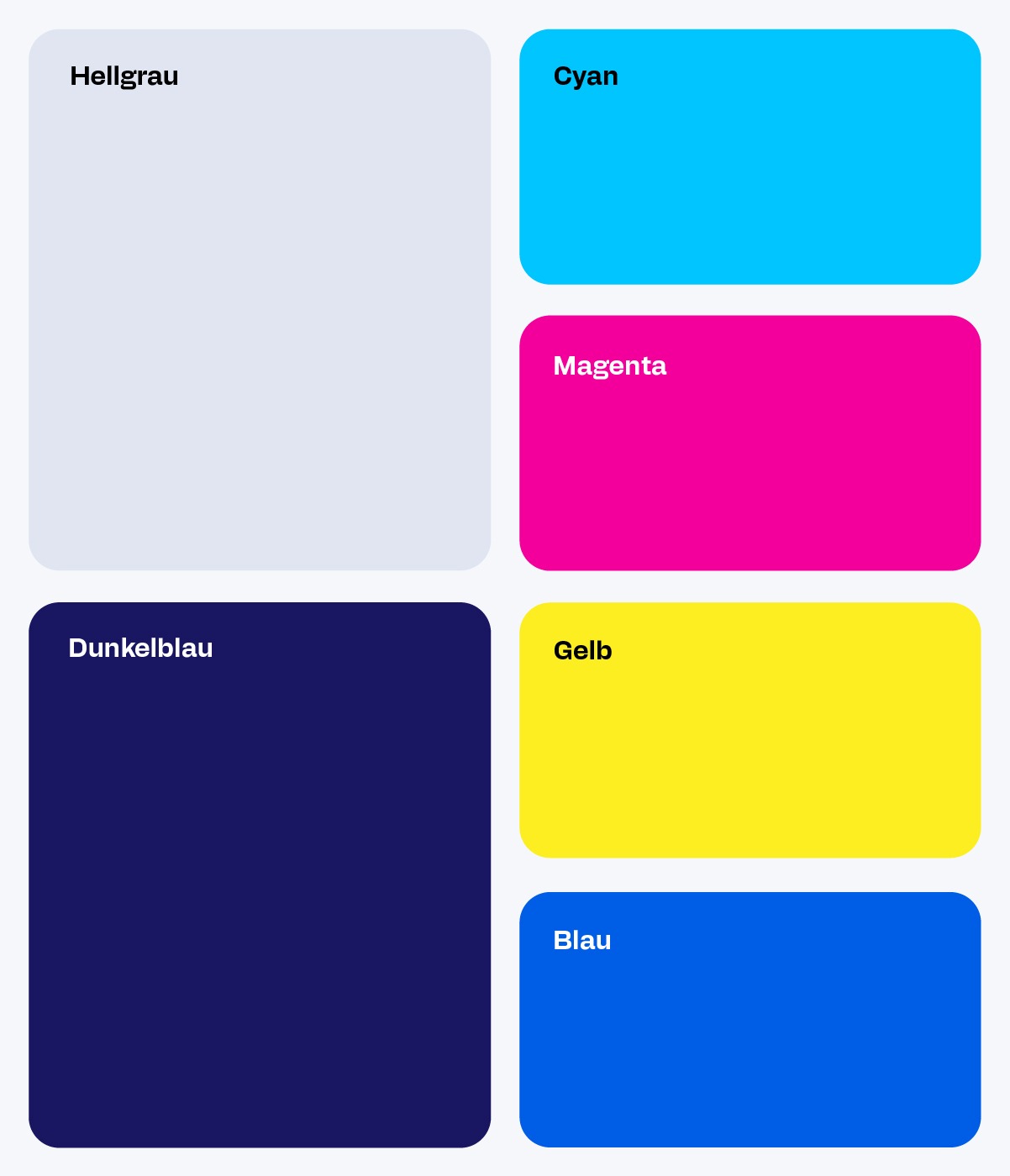 Farbpalette des Corporate Designs der Hightech Agenda Deutschland