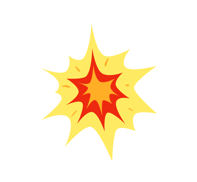 Explosion im Stil eines Emojis
